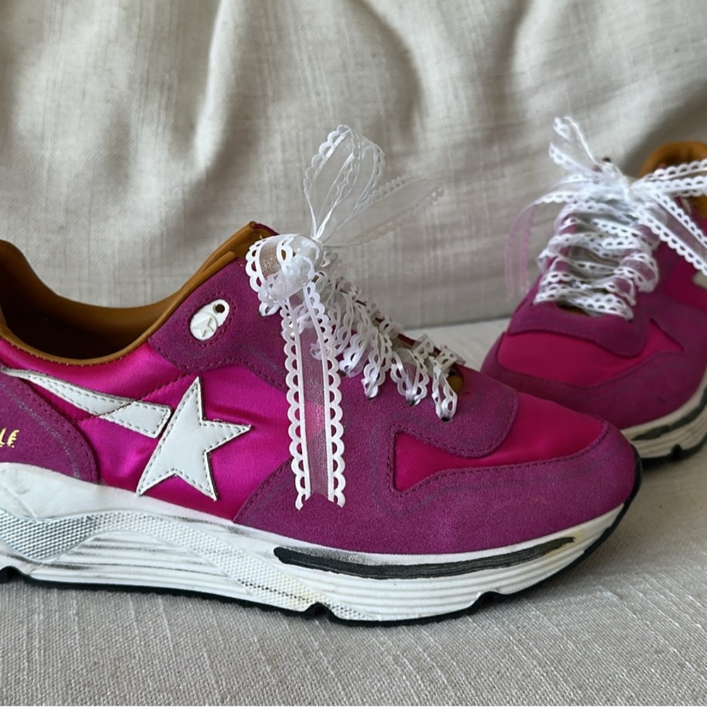 Stylish Pink Golden Goose Sneakers